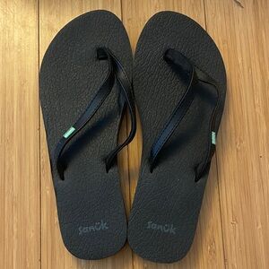 Sanuk Black Flip Flops